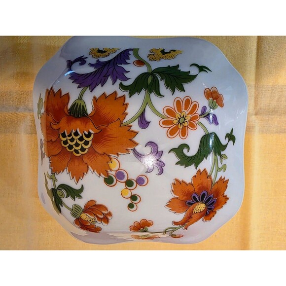 Limoges France Mark Porcelain Trinket Box Vintage Floral Transferware 4” Square - Picture 3 of 7